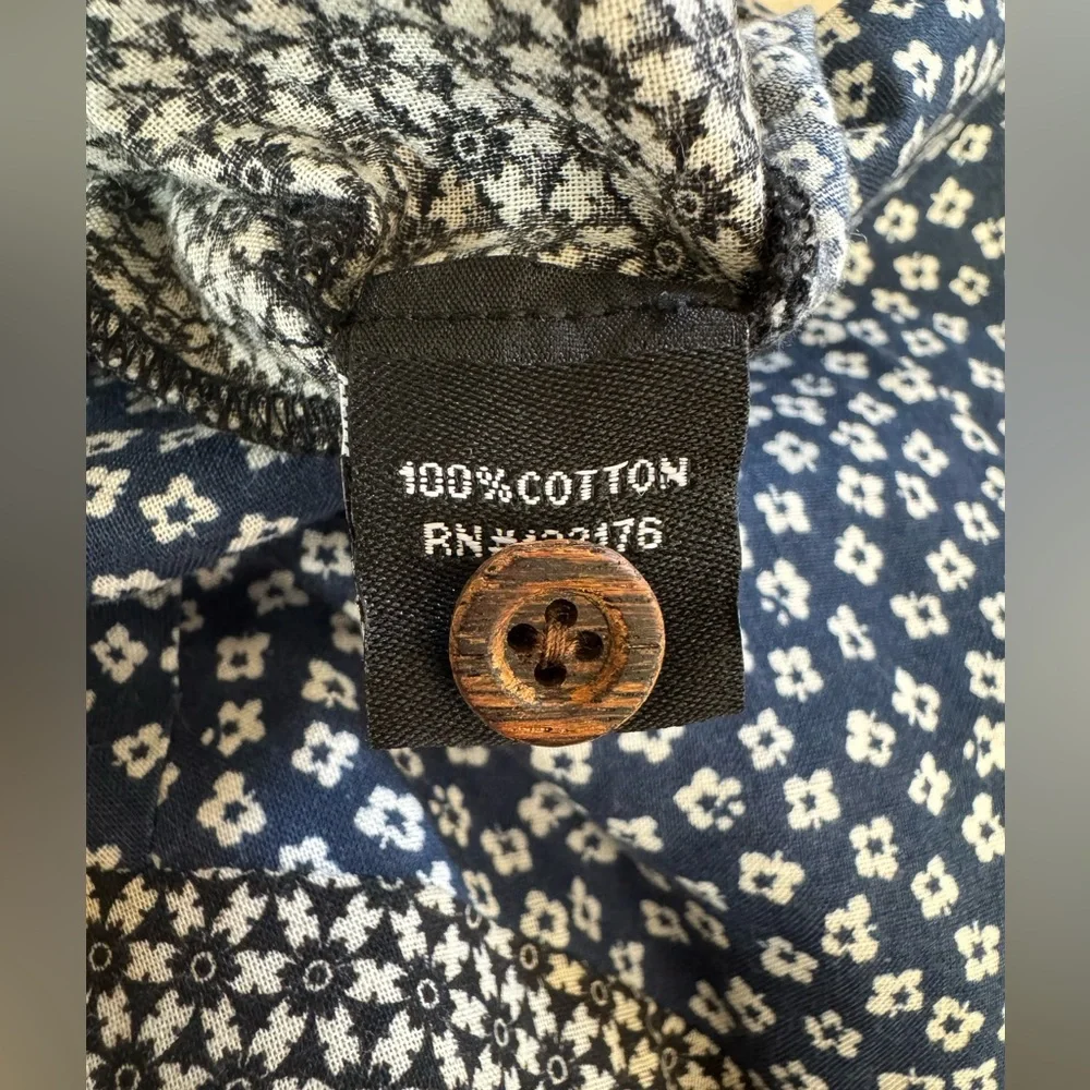 Anthropologie Jen Kao Melati Romper Blue Floral Button Front Pockets Sz 10 - Picture 4 of 5